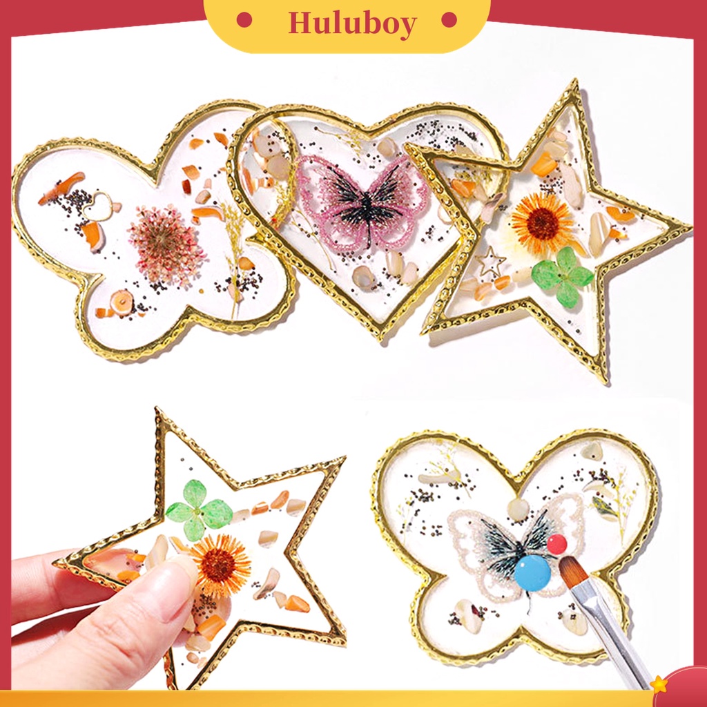 Huluboy Huluboy♡ Palet Cat Kuku Bahan Resin Warna Emas Untuk Nail Art