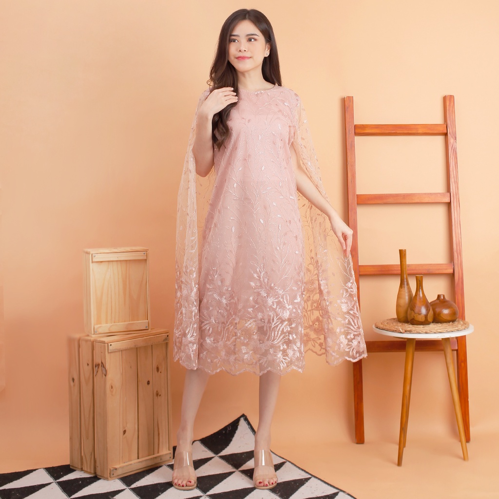 Kathryn collection # 4397, Dres tile bordir gliter mutiara dalaman furing