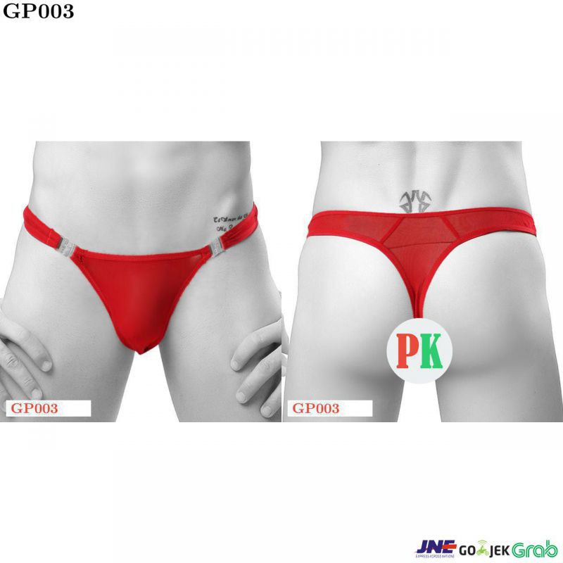Celana Dalam GString Pria Merah Transparan