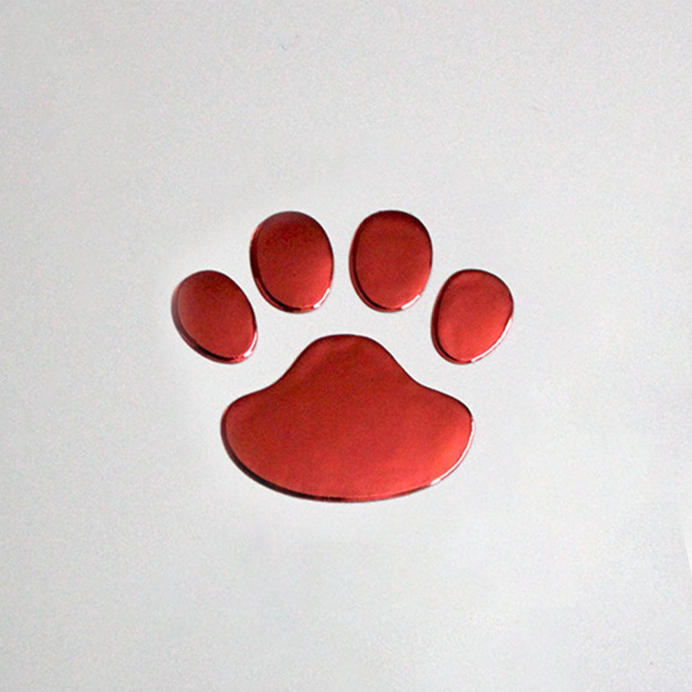 A16 Stiker Emblem Motif Jejak Kaki Anjing 3d Krom Untuk Mobil