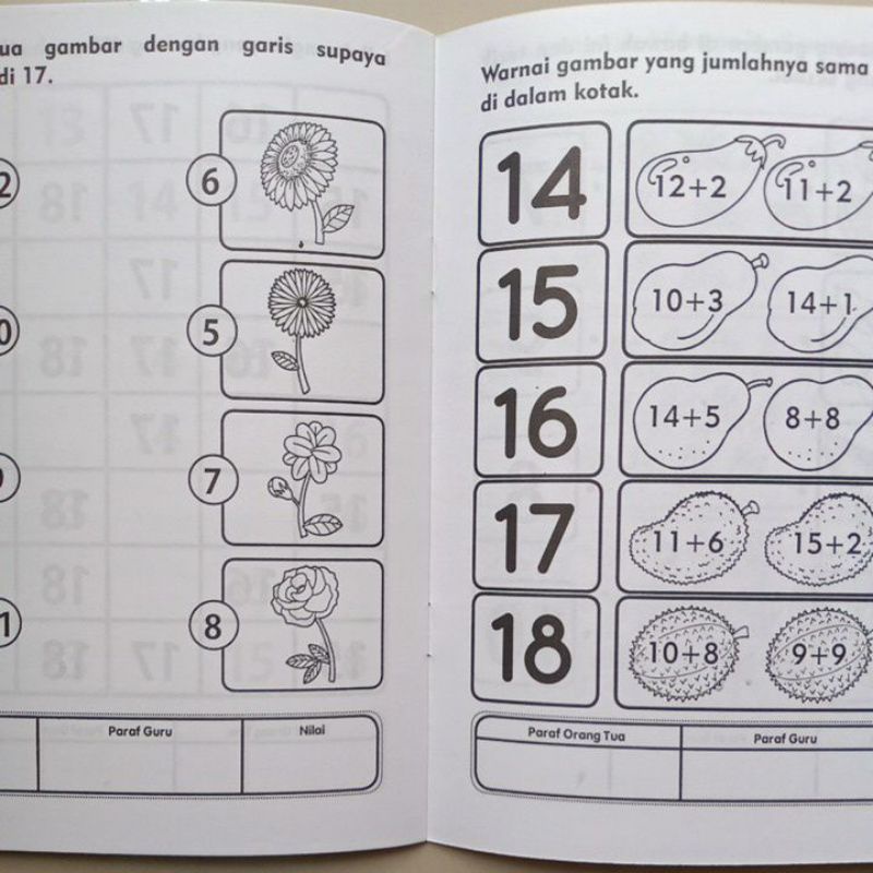 Buku Belajar Matematika 1A-1B Taman Kanak-kanak