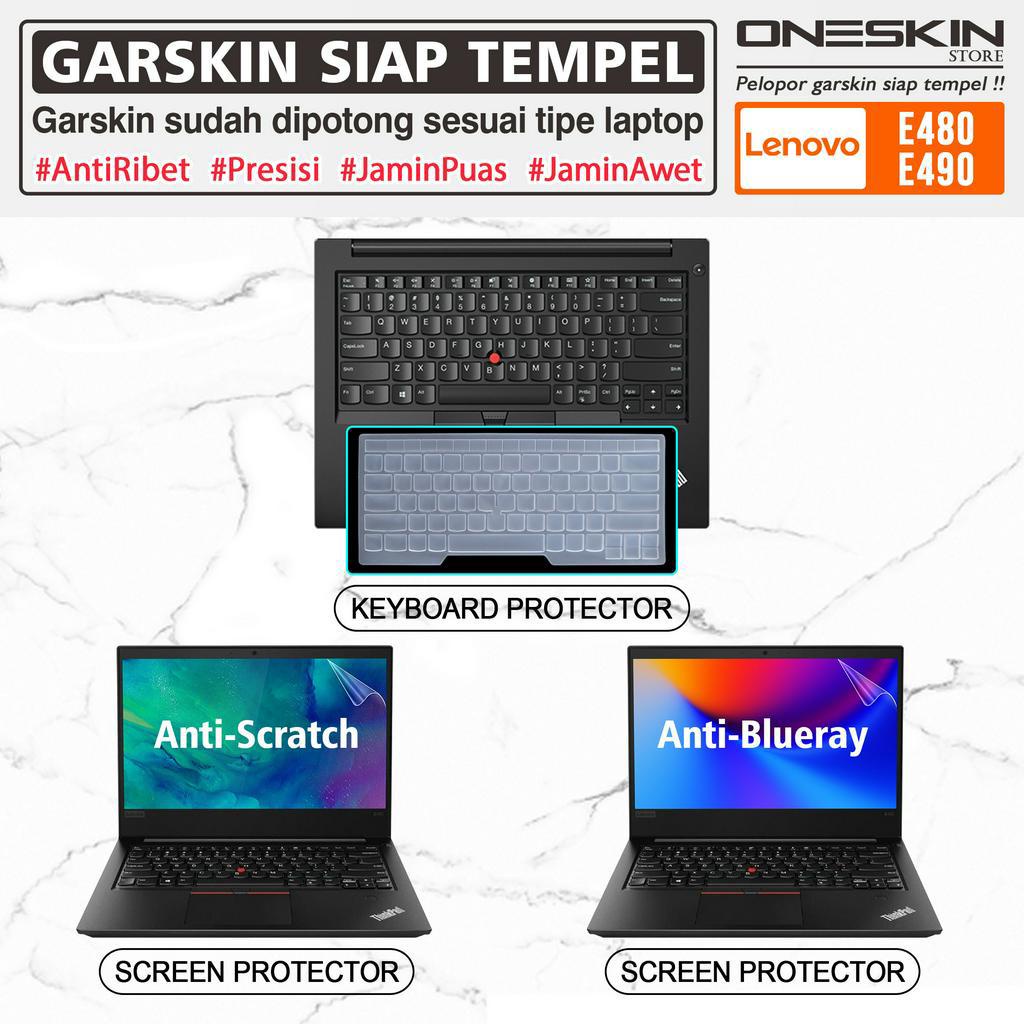 Garskin Sticker Laptop Pelindung Screen Keyboard Protector Lenovo Thinkpad E480 E490 Gambar Full Body Silikon Bening Glossy Doff Anti Blueray Cooskin
