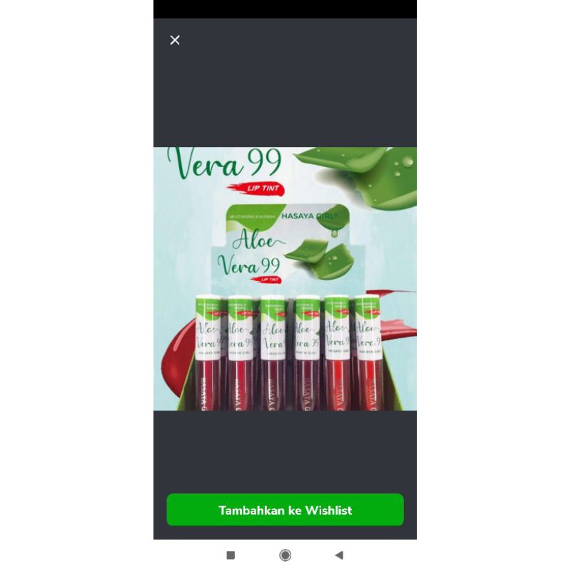 [PER BOX] LIP TINT HASAYA ALOE VERA 99 NO. H 844