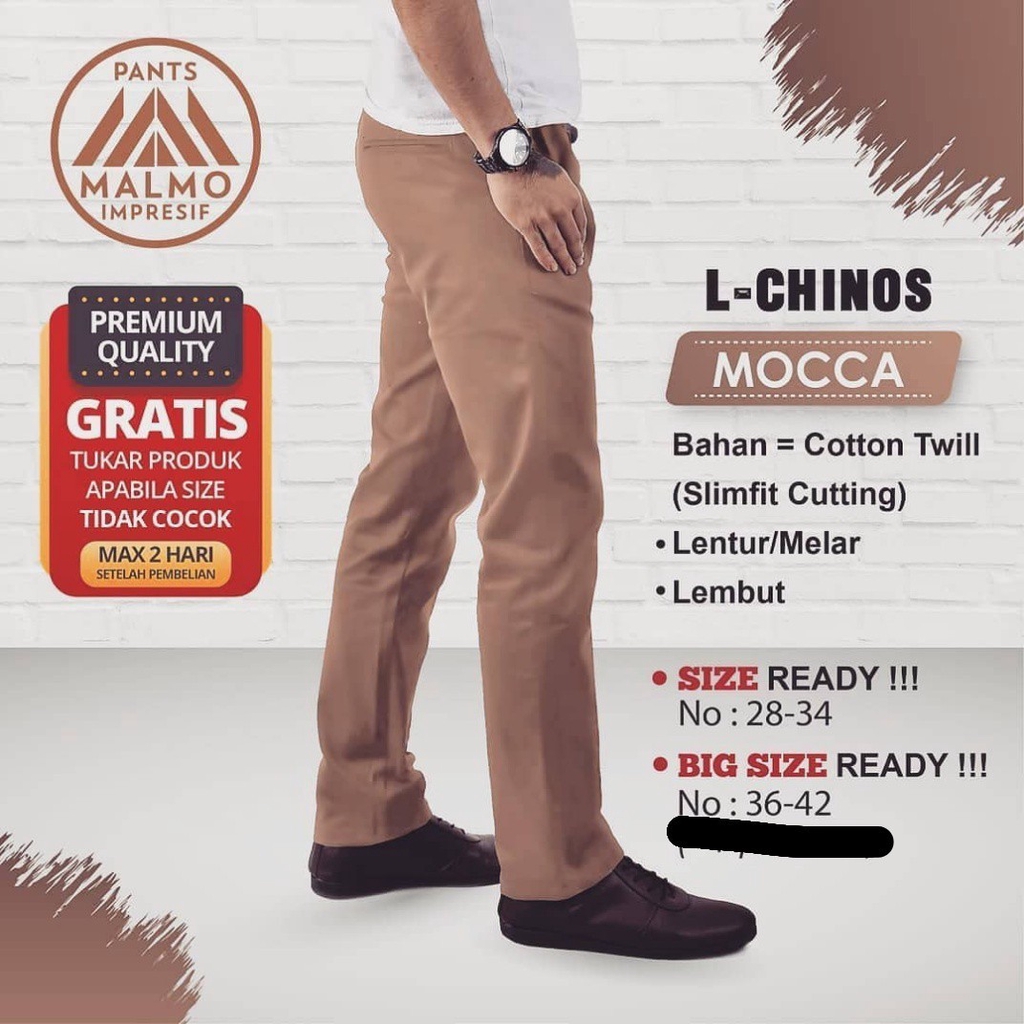 Malmo Celana Cargo Panjang Pria warna Mocca cargo panjang cowok casual mocca cargo distro original