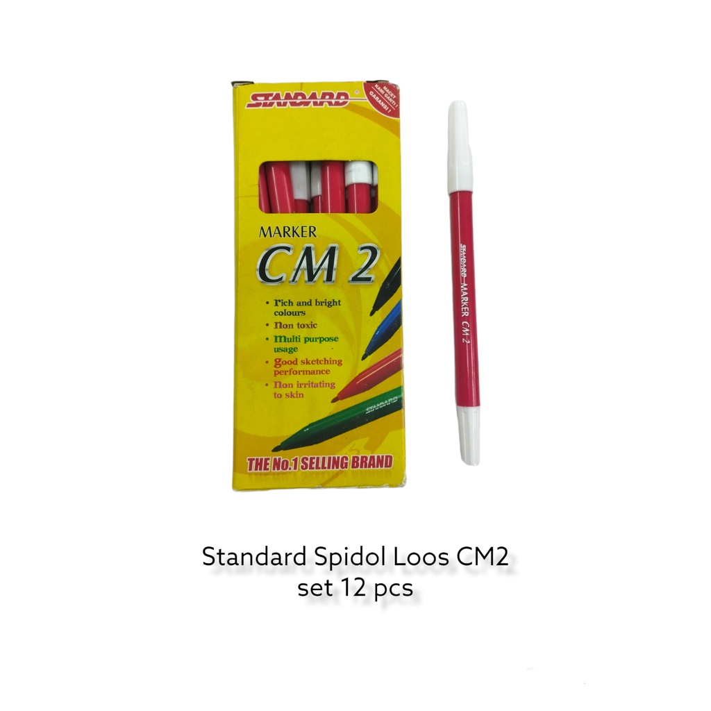 

Standard Spidol Loos Warna merah Set Isi 12 pcs / Spidol Kecil Warna Merah Standard – Set 12 pcs SHAGB