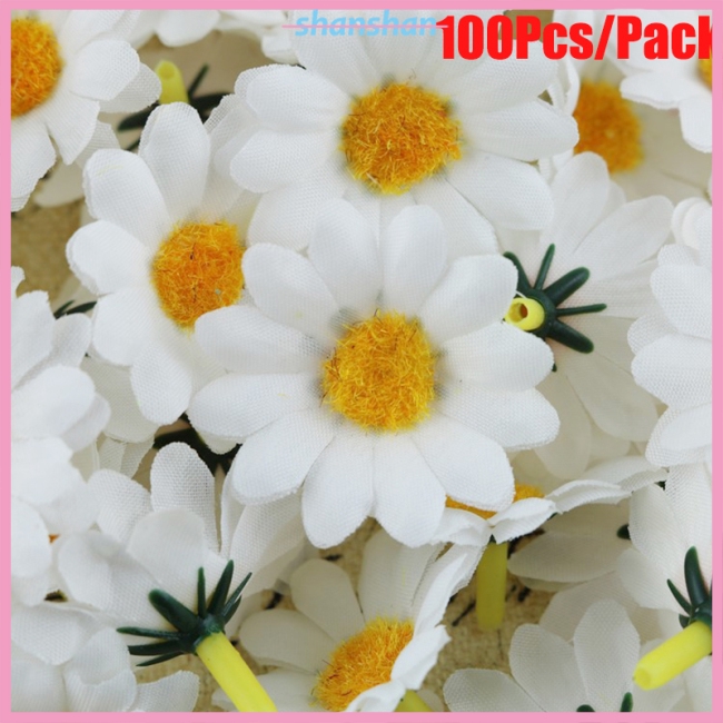 100pcs Bunga Daisy Imitasi Warna Putih Dengan Tengah Kuning 4cm Untuk Pesta Pernikahan Shopee Indonesia