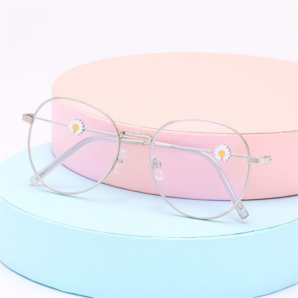 ❈ROWAN❈ -1.0~-4.0 Vintage Eyeglasses Reduces Eye Strain Anti-UV Blue Rays Radiation Myopia Glasses Metal Round Frame Ultralight High-definition Unisex Flat Mirror Eyewear/Multicolor