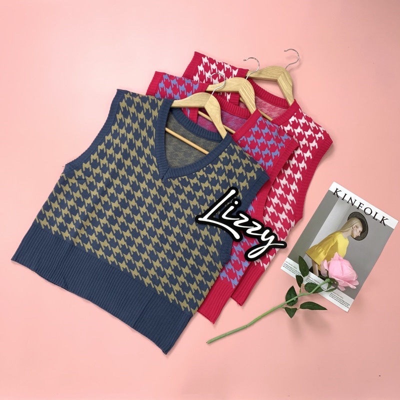 Lizzy - VEST HOUNDSTOOTH PREMIUM