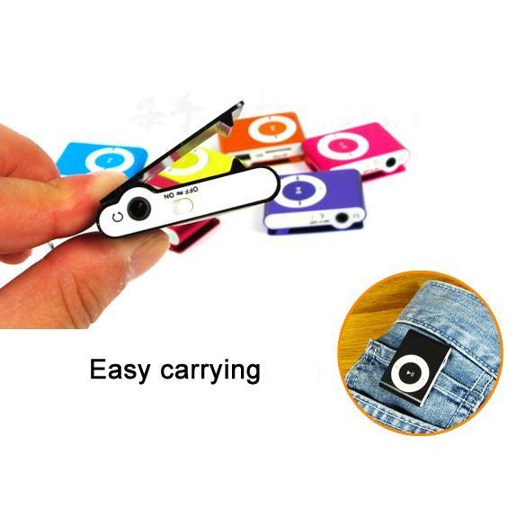 MP3 Music Media Player Mini Klip Metal USB Support 1 - 8GB Micro SD TF