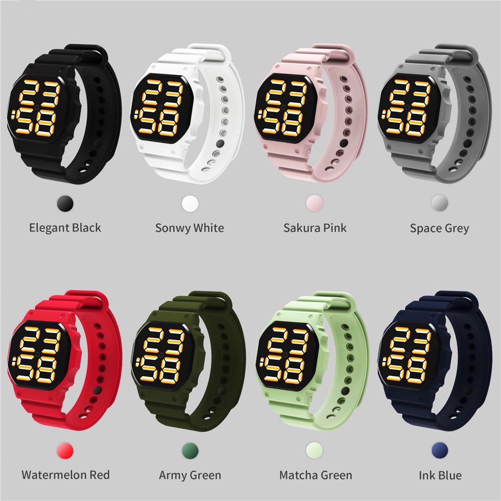 COD✅ Jam tangan LED karet digital rubber electronic fashion jam wanita pria anak-anak watch   S1166