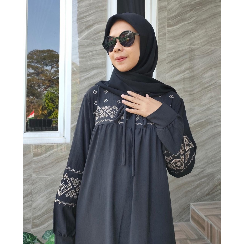 S_G Gamis Crinkle Bordir / Gamis Jharna Bordir / Gamis Crinkle Airflow Premium