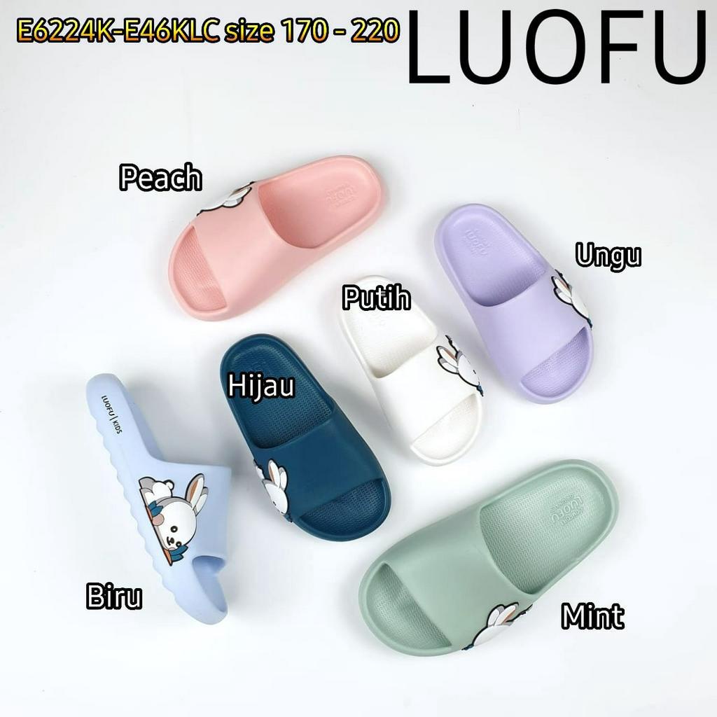 LUOFU ORIGINAL jelly sandal karet empuk murah anak selop sendal cewek import E6224K-E46KLC