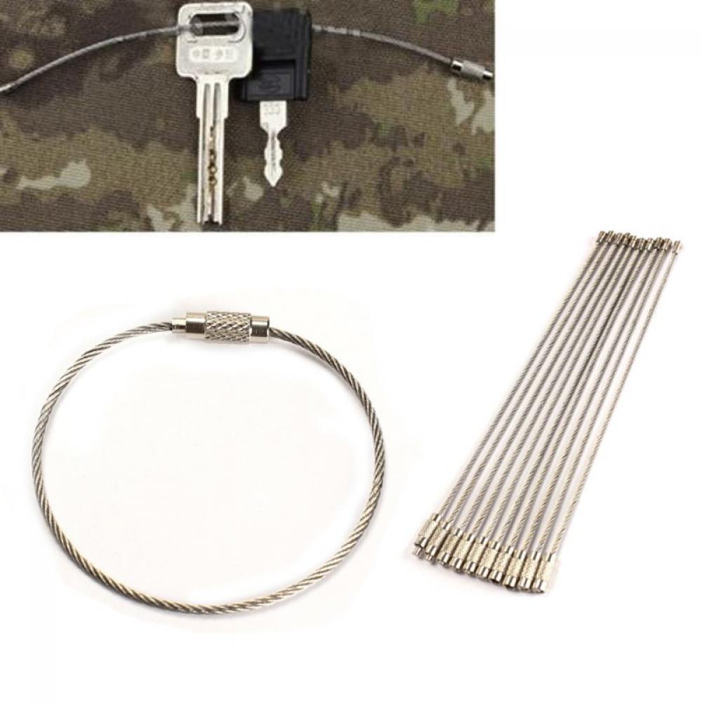 Nanas 10PCS Kawat Gantungan Kunci Camping Outdoor Alat Stainless Steel