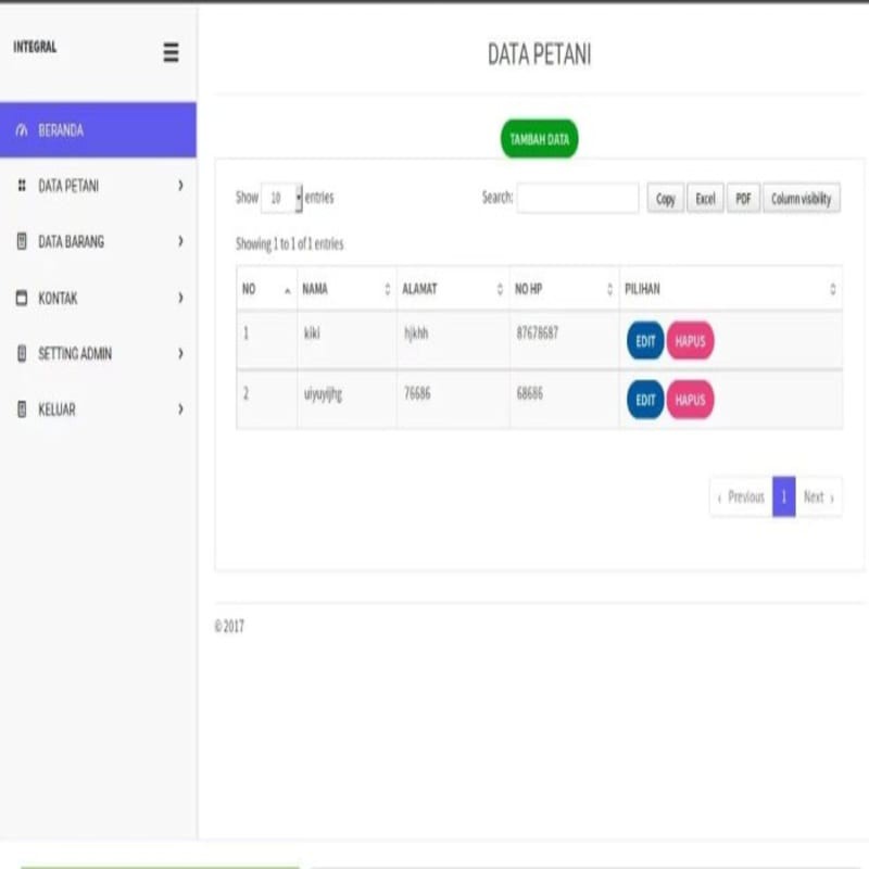 Aplikasi Penjualan Pertanian & Web Pertanian