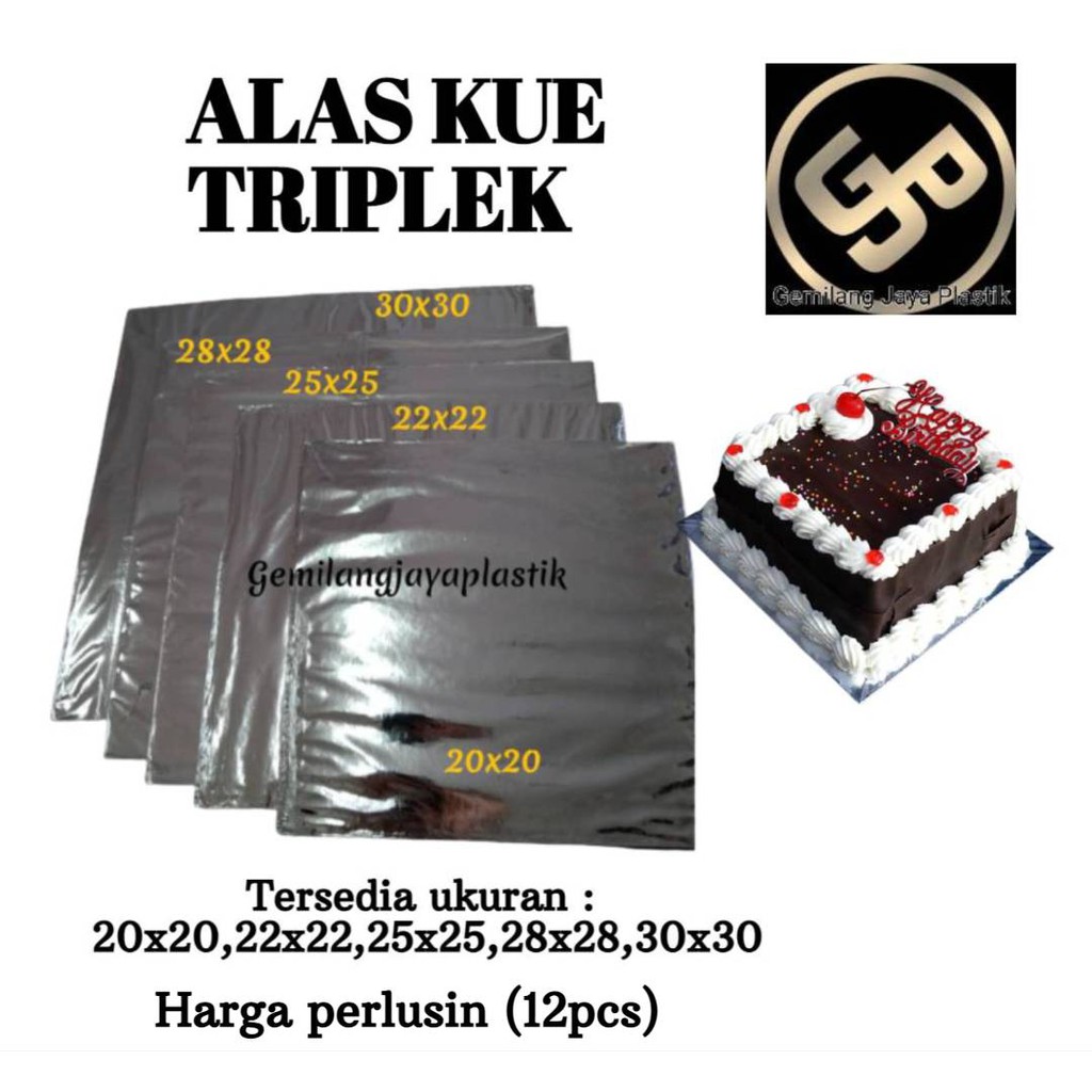 Tatakan Alas Kue Tart/Kue Ulang Tahun/Bahan Tiplek @12pcs