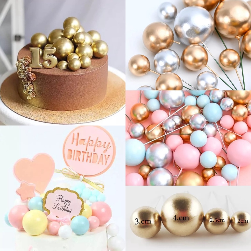 TOPPER CAKE BALON / TOPPER CAKE BOLA / HIASAN KUE / DEKORASI PUDDING (LCF)