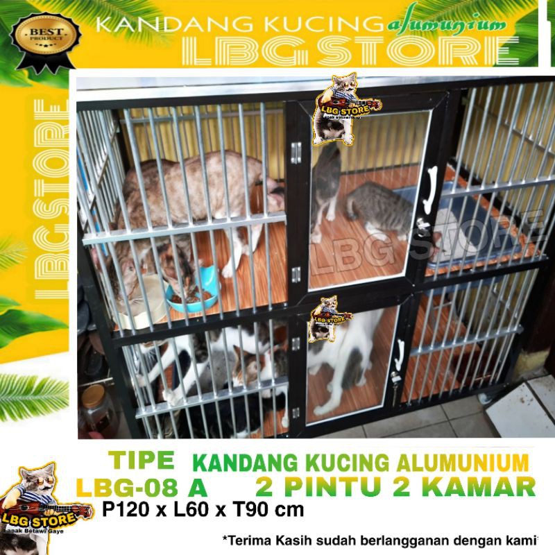 Image of Termurah!! Kandang Kucing Alumunium TIPE LBG-02 LP Tanpa Tangkringa  (uk.P120xL60xT90) #1