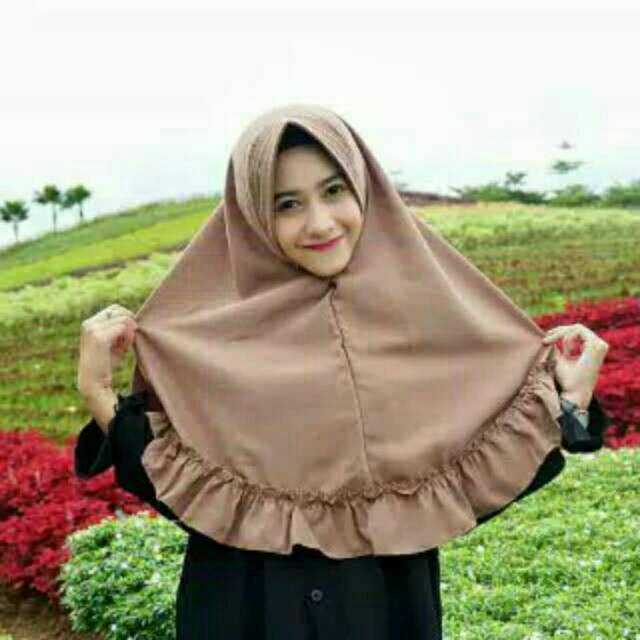 Jilbab khimar pet rempel kriwil / jilbab khimar pet rempel gotik