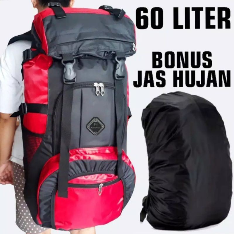 Tas ransel gunung/caril 60liter free rain cover
