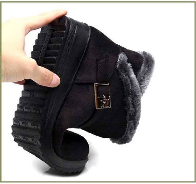 IMPORT MOLLAD Boots Pollar Sepatu Boots Wanita Lapis Bulu Musim Dingin Winter Boots Suede Fur Woman