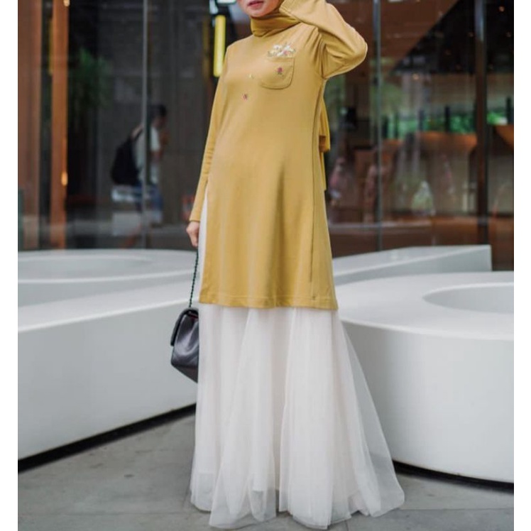 Clemira Dress Mustard size L by Ainayya.id