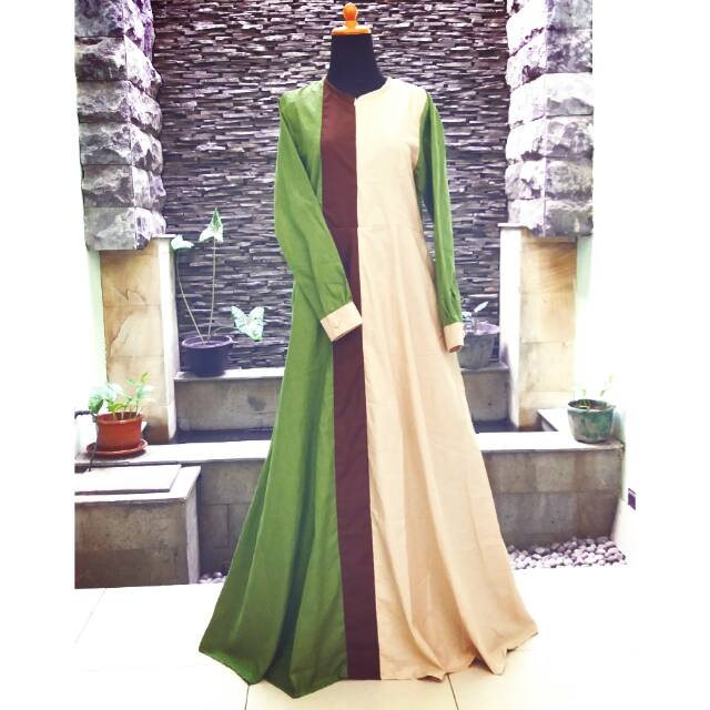 Gamis katun toyobo kombinasi