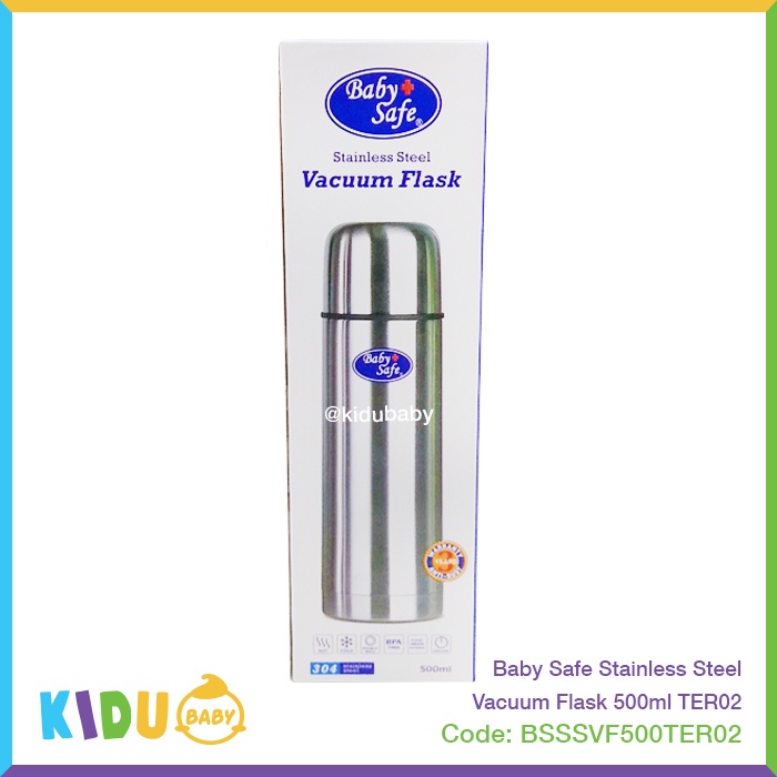 Baby Safe Stainless Steel Vacuum Flask 500ml TER02 Termos Air Kidu Baby