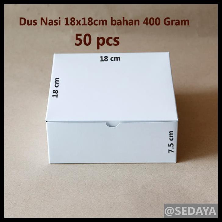 

Dus/Kotak/Box Nasi Polos 18X18 Tebal Duplex 400 Gram/Gsm