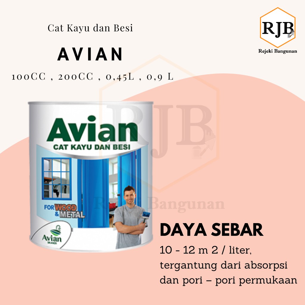 Avian Cat Kayu Dan Besi 0,45liter / Cat Kayu Dan Cat Besi Ukuran 0,45 Liter