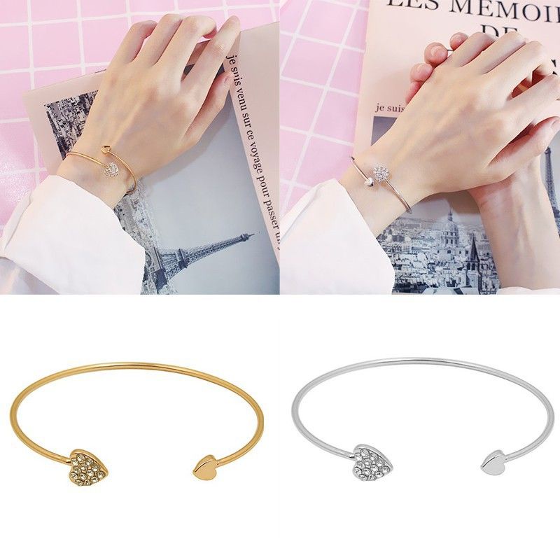 FerenHongXia Gelang Tangan Berlian Hati untuk Wanita warna Silver dan warna gold l lubuk pakam l deliserdang l serdangbedagai l perbaungan l medan l batangkuis l tembung