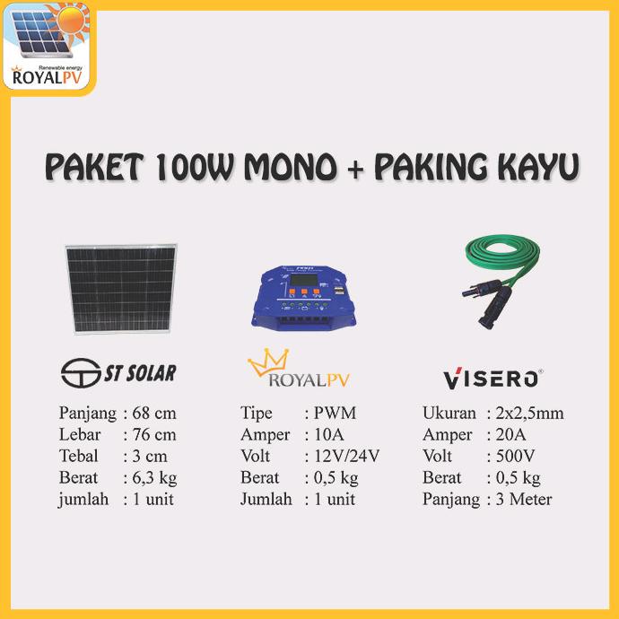 Paket Solar Cell 100WP Panel Surya 100WP Solar Panel 100WP MONO