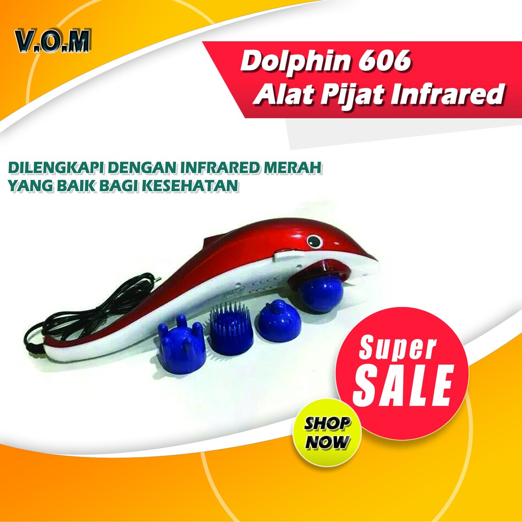 VOM Dolphin 606 Alat Pijat Infrared Merah Massager Terapi  Dolphin Lumba 0685