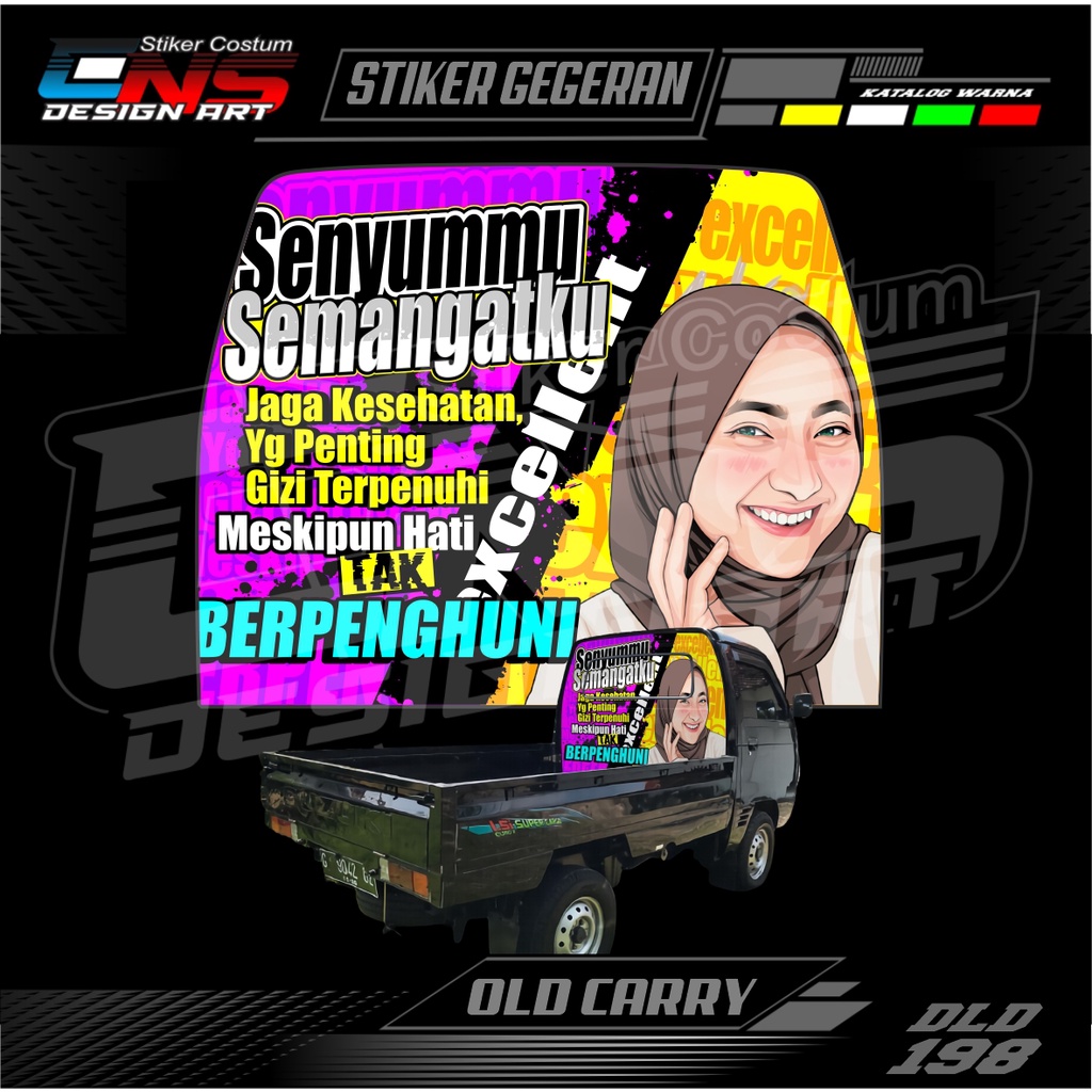 Stiker Kabin Belakang / Gegeran Pick Up Suzuki Carry / T120SS Custom Semua Mobil Stiker Kabin Belaka