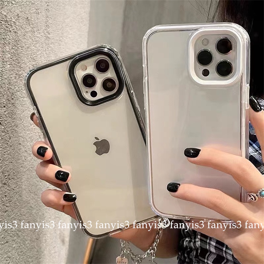 Soft Case Pelindung Transparan 3 In 1 Tahan Banting Untuk For iPhone 13 12 11 Pro Max XS Max XR X XS 8 7 Plus SE 2020