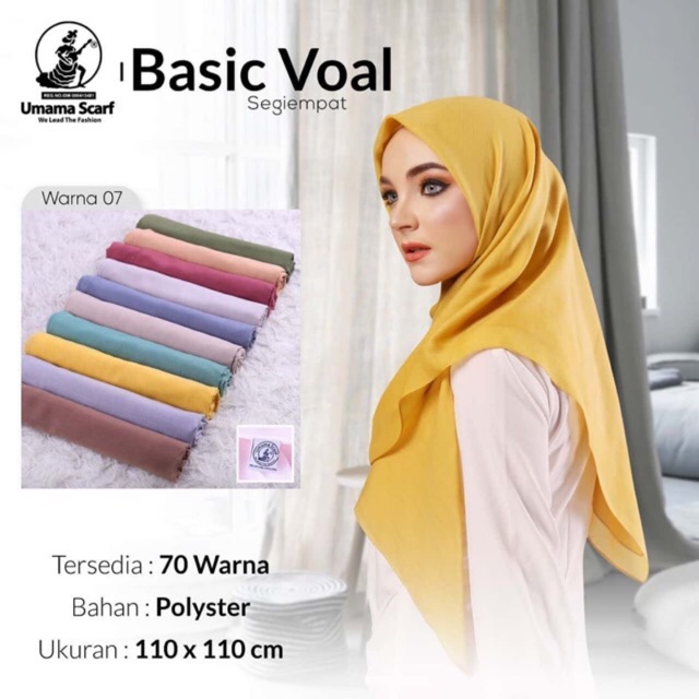 Jilbab segiempat BASIC VOAL Umama scarf Hijab sekolah Part 1