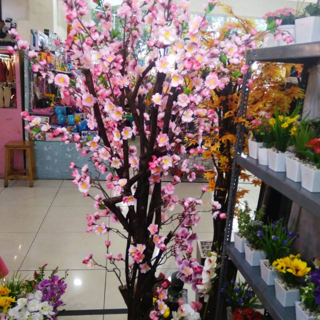  Bunga  sakura  bunga  hias plastik  tanaman artificial pohon 