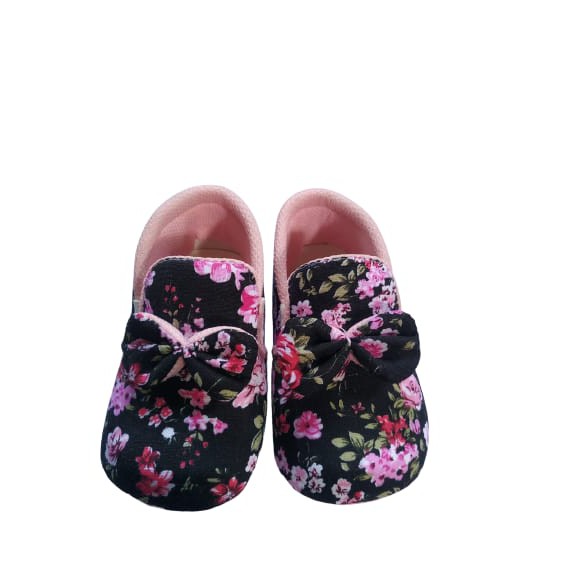 BABY SHOES NEW FLOWER SLIP ON 0-12 BULAN