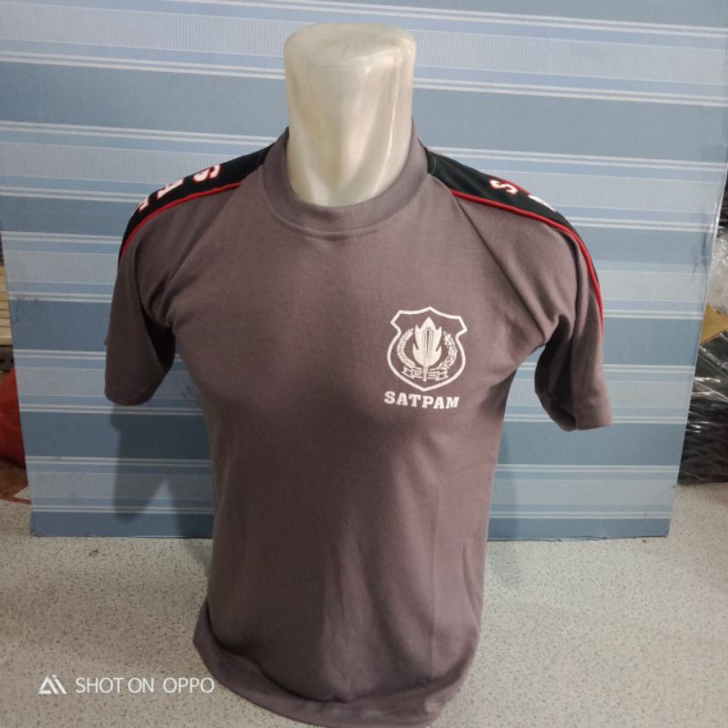 kaos satpam terbaru kombinasi-KAOS SATPAM COKLAT KOMBINASI