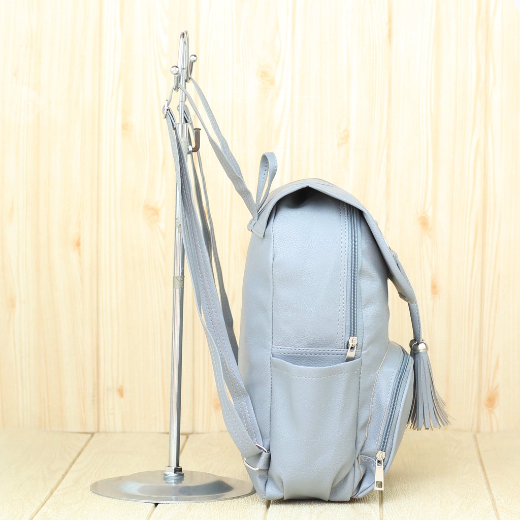 Tas Backpack Wanita Zerita Grey Ransel Wanita Tas Cewe Termurah Terbaru Kekinian Fashionable Stylish Lucu Bagus Keren.