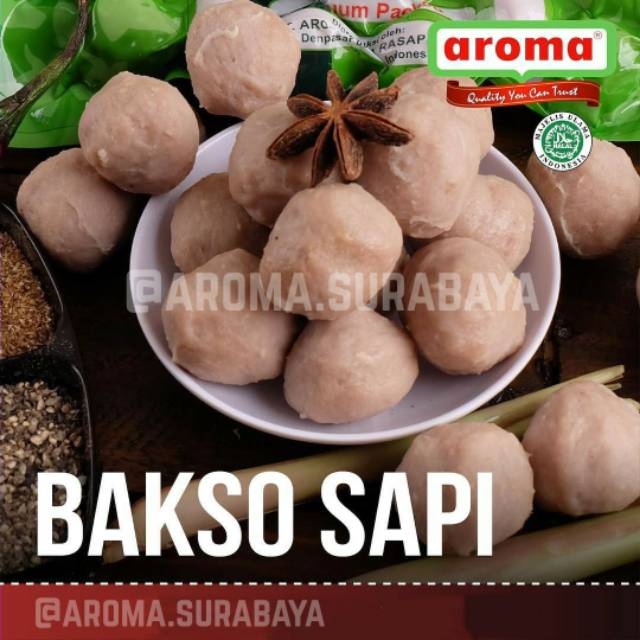 

AROMA Bakso Sapi Kecil M Non Vacuum (100pcs) 1000gr / 1kg Beef Meatball Daging Sapi Baso HALAL Meat