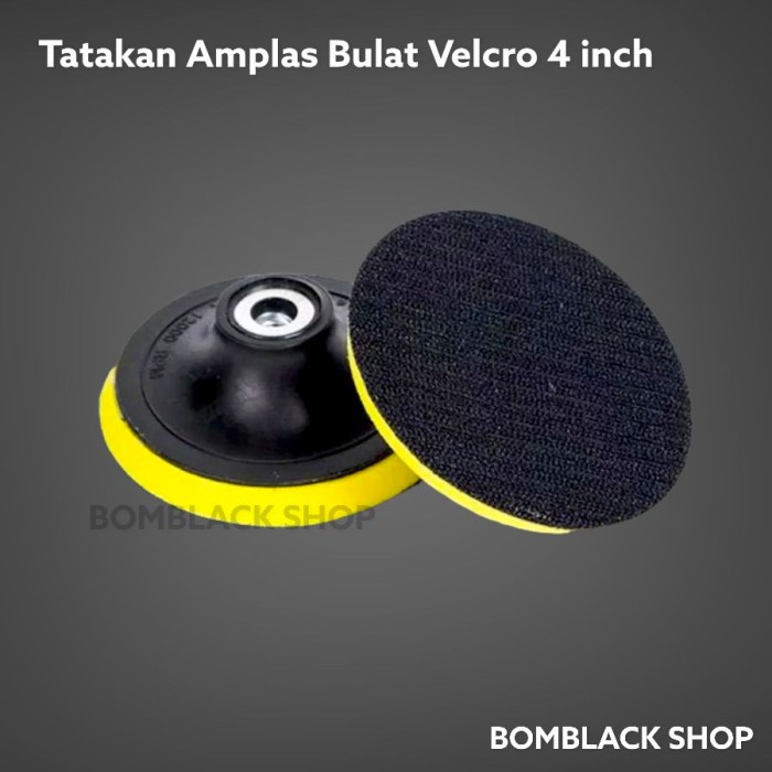 Tatakan Amplas Velcro Bulat 4 inch Pad Perekat Gerinda Tangan 100mm