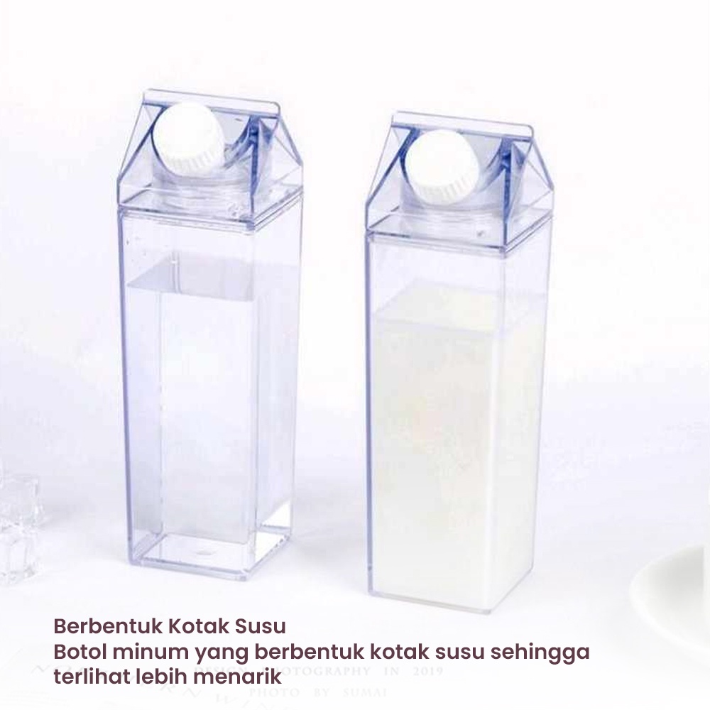 Botol Minum Kotak Susu 500ml Lucu Unik BPA Free