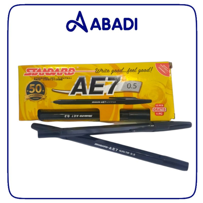 

Bulpen Ae7 Standard Hitam Biru Merah isi 12