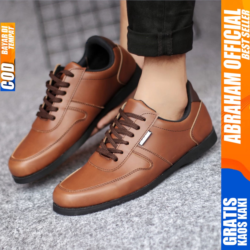 ABRHM COSENZA Sepatu Formal Casual Pria Kerja Cowok Kulit Pu Original