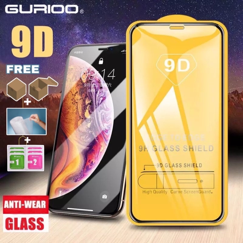 [GARANSI 100%] Tempered Glass 9D Full Cover Anti Gores For iPhone 14 13 12 11 Pro Max X Xr Xs Max 8Plus 8 7Plus 7 6Plus 6+ 6 6S 6S+ 6SPlus Tg