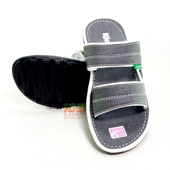 Sandal Anak Laki-Laki Kickers Slop Jeans Size 28-37 Abu Tua