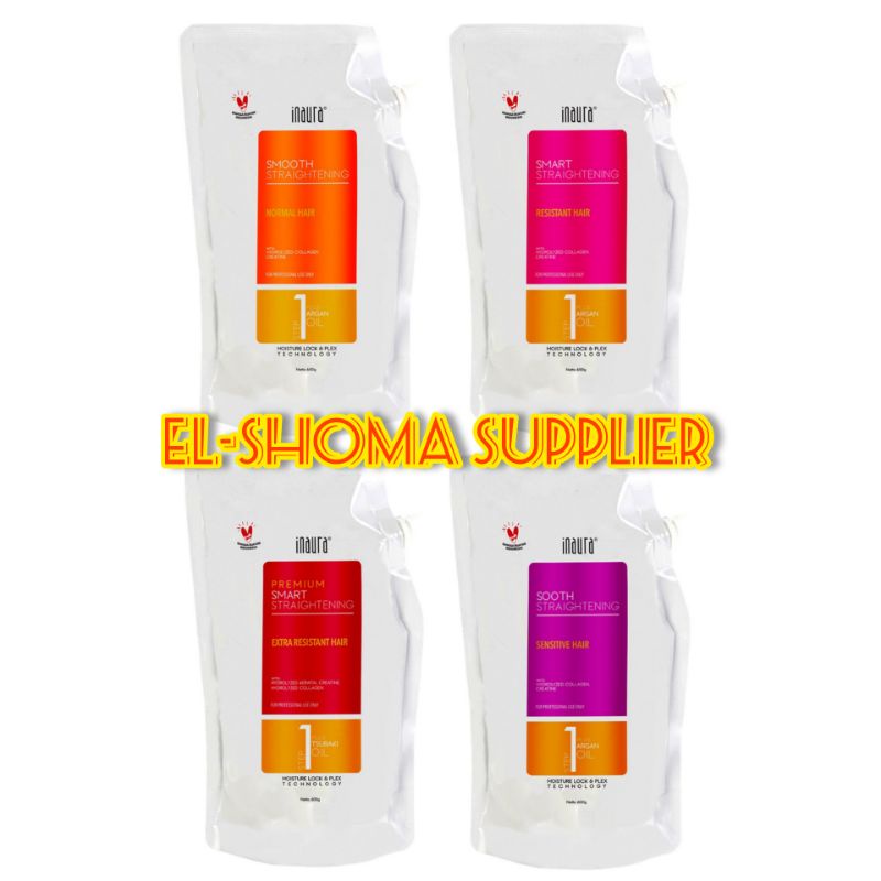 Inaura Hair Straightening Smoothing Step 1 Pouch 600 ml - Obat Pelurus Rambut / Smoothing