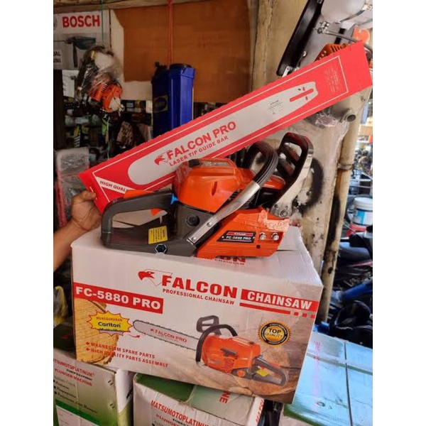 Chainsaw Falcon 5880 Pro Bar Roda 22" Mesin Gergaji Kayu Falcon