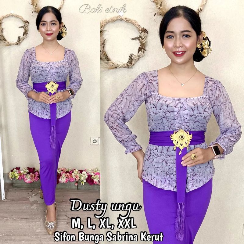 Kebaya Sifon Bunga Sabrina Kerut
