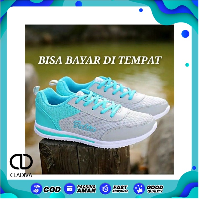 Sepatu Sneakers Kets Fahin Joice Faihin Olahraga Wanita Cewe Cewek Abu Tosca Pink Spatu Sneaker Sport Jogging Joging Running Perempuan FSH156 Cladiva-1